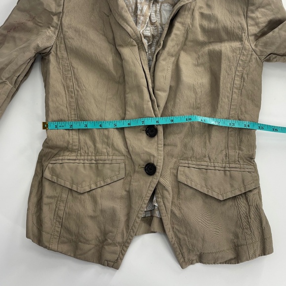 Banana Republic Italian Fabric Blazer Size 4 – Beige Khaki w/ NYC map lining - Picture 6 of 7